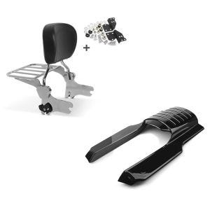 Set: Sissy Bar + Gepäckträger + Docking-Kit für Harley Road King Classic 98-06 chrom Craftride + Kotflügelverlängerung hinten für Harley Road King Classic 98-08 Craftride_1