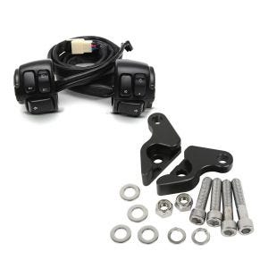 Set: Lenkerschalter für Harley Davidson V-Rod 01-10 Lenkerarmatur schwarz Craftride + Tieferlegungskit 1" für Harley V-Rod 02-17 Tieferlegung Craftride_1