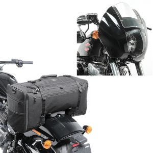 Set: Lampenmaske für Harley Dyna Wide Glide / Low Rider / S Lichtmaske Craftride Q1 klar + Hecktasche für Harley Dyna Wide Glide SQ1 Craftride 52l schwarz_1