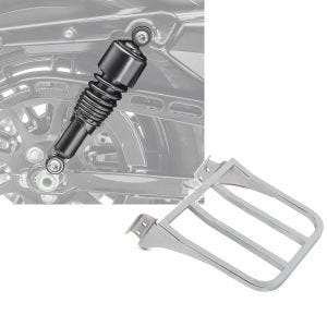 Set: Stoßdämpfer 10,5 Zoll Harley Sportster 883 Iron 09-20 Federbeine von Craftride schwarz + Gepäckträger für Harley Sportster 883 Iron 09-20 chrom Craftride_1