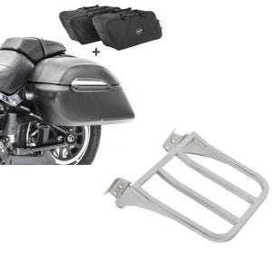 Set: Set Seitenkoffer + Innentaschen für Harley Fat Boy/ 114 Craftride K3 + Gepäckträger für Harley Fat Boy 90-05 chrom Craftride_1