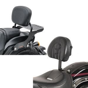 Set: Sissy Bar mit Gepäckträger für Harley Davidson Softail 2007-2017 schwarz CXS Craftride + Fahrer Rückenlehne Tech für Harley Fat Boy 07-17 Craftride_1