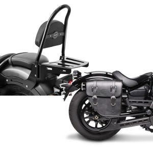 Set: Sissybar für Honda Rebel 500 17-21 Craftride Fast Rider-M inkl. Gepäckträger schwarz + Satteltasche Honda Rebel 500 Texas Craftride 10Ltr rechts in schwarz_1