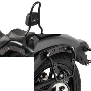 Set: Sissy Bar M3 für Kawasaki Vulcan S / Café 15-20 mit Gepäckträger schwarz Craftride + Satteltaschenhalter für Kawasaki Vulcan S / Café 15-20 links Satteltaschen Abstandshalter Craftride_1