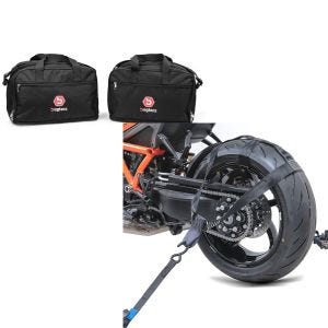 Set: Alukoffer Innentaschen für BMW R 1250 / 1200 GS / Adventure 04-21 Koffer Taschen Bagtecs MS1 + Hinterrad Spanngurt Set für BMW R 1250 / 1200 GS / Adventure_1