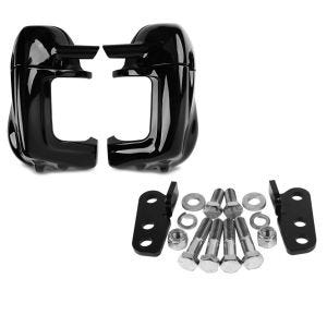 Set: Beinschild für Harley Davidson Road King 94-13 Craftride belüftet schwarz + Tieferlegungskit 1"-2" für Harley Road King 02-16 Tieferlegung Craftride_1