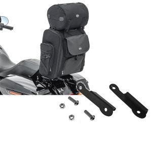 Set: Sissybar Tasche für Yamaha XV 950 / R / Racer Hecktasche Craftride SXL mit Gepäckrolle + Blinkerverlegung für Yamaha XV 950 / R 14-20 Blinker hinten Versatz Kit Craftride_1