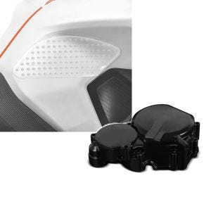 Set: Seiten Tankpad Grip Pad M für Suzuki GSX-R 750 / 600 + Lichtmaschinendeckel für Suzuki GSX-R 600/ 750 06-17 Limadeckel Motordeckel_1