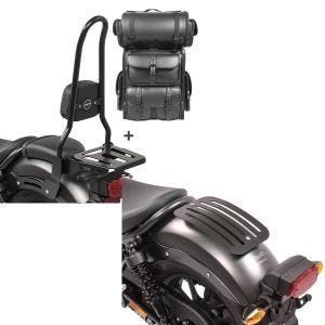 Set: Sissybar XL3 + Hecktasche LX für Honda Rebel 500 17-21 mit Gepäckträger Craftride + Gepäckträger für Honda Rebel 500 17-20 Solo Rack L1 Gepäckbrücke Craftride_1
