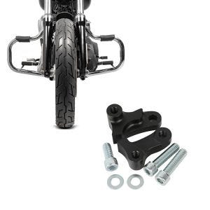 Set: Sturzbügel für Harley Davidson Dyna Fat Bob 08-17 Craftride Mustache chrom + Tieferlegungskit 1,75" Zoll für Harley Dyna Fat Bob 08-17 Tieferlegung Craftride_1