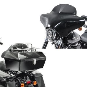 Set: Batwing Verkleidung BD8 für Yamaha XVS 1100 / 650 A Drag Star Classic Craftride + Topcase für Yamaha XVS 650 A Drag Star Classic Craftride Missouri 43Ltr abschließbar_1