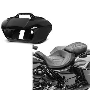 Set: Frontverkleidung Innen-Aussen für Harley Road Glide, Special, Ultra 15-20 schwarz Craftride + Sitzbank für Harley Road Glide Ultra 16-20 Komfortsitzbank Craftride CV schwarz_1