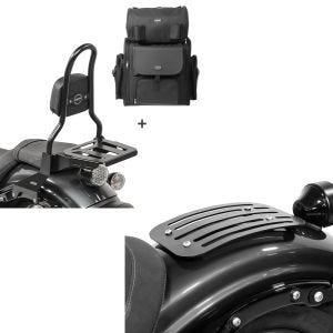 Set: Sissybar M3 + Hecktasche für Yamaha XV 950 / R 14-20 mit Gepäckträger Craftride + Gepäckträger für Yamaha XV 950 / R 14-20 Solo Rack L1 Gepäckbrücke Craftride_1