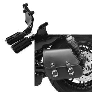 Set: Sozius Fussrasten Set mit Halter für Harley Sportster 883 Iron 14-20 BL1 Craftride + Schwingentasche + Halter für Harley Sportster 883 Iron 09-20 Craftride_1