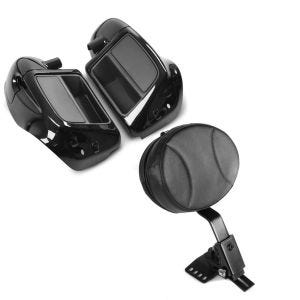 Set: Beinschild für Harley Davidson Street Glide Special 15-21 Craftride belüftet schwarz + Fahrer Rückenlehne Round für Harley Street Glide Special 15-21 Craftride_1