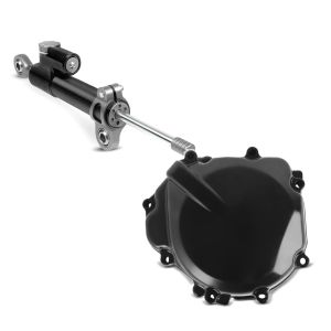 Set: Lenkungsdämpfer für Suzuki GSX-R 1000 / R Zaddox LD1 Stabilisator schwarz + Lichtmaschinendeckel für Suzuki GSX-R 1000 03-04 Limadeckel Motordeckel_1