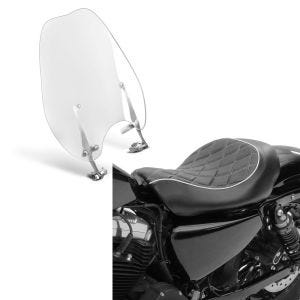 Set: Windschild Abnehmbar für Harley-Davidson Sportster 883 Iron 09-20 Craftride + Solo Sitz für Harley Sportster 883 Iron 09-20 Craftride SR4 Sitzbank_1