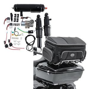 Set: Luftfederung Fahrwerk für Harley Electra Glide Ultra Classic 94-20 mit Tank Craftride + Hecktasche für Harley Davidson Electra Glide Ultra Classic Topcase Tasche Craftride TT1 73Ltr_1