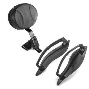 Set: Fahrer Rückenlehne Round für Harley Street Glide Special 15-21 Craftride + Seitlicher Windabweiser für Harley-Davidson Touring 14-21 schwarz Craftride_1