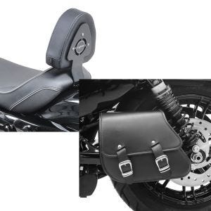 Set: Fahrer Sissybar für Harley Sportster Forty-Eight 48 10-20 Fahrer Rückenlehne Craftride + Schwingentasche + Halter für Harley Sportster Forty-Eight 48 10-20 Craftride_1