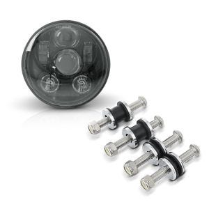 Set: Hauptscheinwerfer LED 5,75 Zoll für Harley Sportster Forty-Eight 48 10-20 schwarz von Craftride + Docking Hardware Kit für Harley Sportster Forty-Eight 48 10-20 Craftride Anbausatz_1