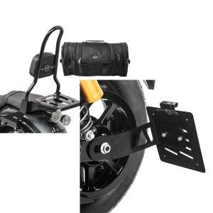 Set: Sissybar L3 + Hecktasche RB1 für Yamaha XV 950 / R 14-20 mit Gepäckträger Craftride + Seitlicher Kennzeichenhalter für Yamaha XV 950 / R 14-20 Craftride schwarz_1