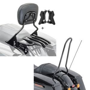 Set: Sissybar + Gepäckträger XB für Harley Davidson Road King Special 17-21 schwarz Craftride + Sissybar für Harley Road King Special 17-21 Craftride Solo schwarz_1