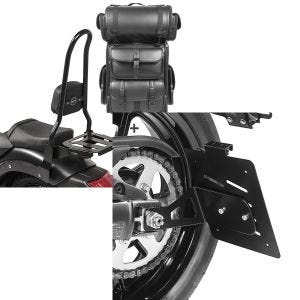 Set: Sissybar XL3 + Hecktasche LX für Kawasaki Vulcan S / Café 15-20 mit Gepäckträger Craftride + Kennzeichenhalter seitlich M für Kawasaki Vulcan S / Café 15-21 schwarz Craftride_1