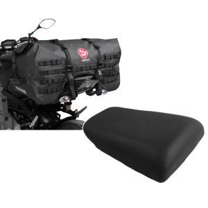 Set: Hecktasche für Suzuki SV 1000 / 650 / S Bagtecs SX70 70Ltr schwarz + Soziussitz für Suzuki SV 1000 / 650 / S 03-08 Beifahrersitz schwarz_1