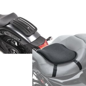 Set: Gepäckträger für Kawasaki Vulcan S / Café 15-21 Solo Rack L1 Gepäckbrücke Craftride + Gel Sitzkissen Kawasaki Vulcan S / Café Komfortkissen L Tourtecs schwarz_1
