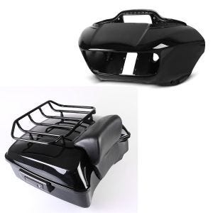 Set: Frontverkleidung Innen-Aussen für Harley-Davidson Road Glide 15-20 schwarz Craftride + Topcase Chopped für Harley Road Glide 15-20 CH3 schwarz Craftride_1