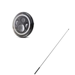 Set: LED Scheinwerfer 7" für Harley Davidson Street Glide / Special DRL Craftride schwarz + Antenne Radio Harley Davidson Street Glide 06-13 FM AM von Craftride_1