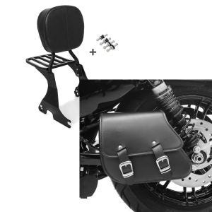Set: Sissybar für Harley Davidson Sportster 1200 Iron 18-20 Craftride inkl. Gepäckträger und Docking Kit schwarz + Schwingentasche + Halter für Harley Sportster 1200 Iron 18-20 Craftride_1