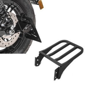 Set: Support de plaque latéral S compatible avec Harley Davidson Sportster Forty-Eight 48 10-20 noir Craftride + Portebagages compatible avec Harley Davidson Sportster Forty-Eight 48 10-20 noir Craftride