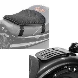 Set: Gel Sitzkissen Yamaha XV 950 / R Komfortkissen M Tourtecs schwarz + Gepäckträger für Yamaha XV 950 / R 14-20 Solo Rack L1 Gepäckbrücke Craftride_1