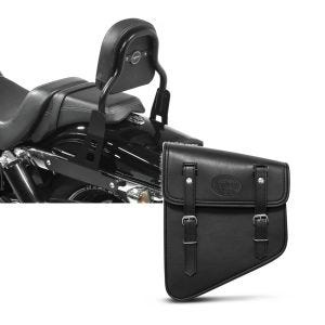 Set: Sissy Bar CSS Fix für Harley Dyna Fat Bob 10-17 schwarz Craftride + Satteltasche Harley Dyna Fat Bob Utah Craftride 11Ltr links in schwarz_1