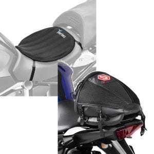 Set: Gel Sitzkissen Kawasaki Z 1000 / SX Tourtecs Neopren L schwarz + Hecktasche Kawasaki Z 900 / RS / Cafe / 1000 / SX / 250 SL Bagtecs Race schwarz_1