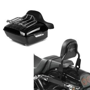 Set: Topcase King OLR für Harley Dyna Fat Bob schwarz Craftride + Sissy Bar CSS Fix für Harley Dyna Fat Bob 10-17 schwarz Craftride_1