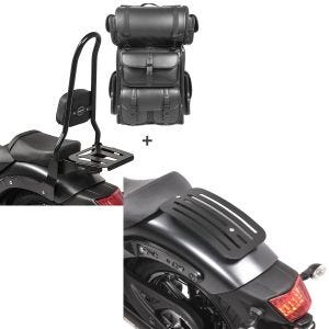 Set: Sissybar XL3 + Hecktasche LX für Kawasaki Vulcan S / Café 15-20 mit Gepäckträger Craftride + Gepäckträger für Kawasaki Vulcan S / Café 15-21 Solo Rack L1 Gepäckbrücke Craftride_1