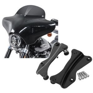 Set: Batwing Verkleidung BD8 für Harley Davidson Road King / Classic Craftride + 4-Punkt-Montagekit für Harley Davidson Road King 14-21 schwarz Craftride_1