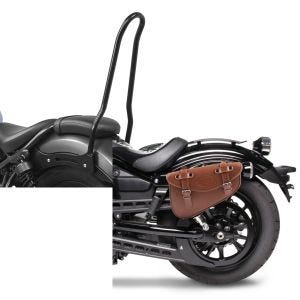Set: Sissybar für Honda Rebel 500 17-21 Craftride Tampa schwarz + Satteltasche Honda Rebel 500 Craftride Arizona 3Ltr links in braun_1