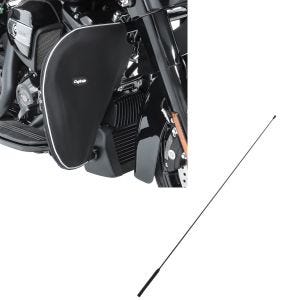 Set: Bas de carénage compatible avec Harley Davidson Street Glide 06-22 Protège jambes Craftride + Antenne Radio compatible avec Harley Davidson Street Glide 06-13 FM AM de Craftride