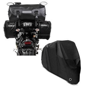 Set: Sacoches cavalières set compatible avec Honda CBF 1000 Bagtecs CK95 arrière + Housse moto Honda CBF 1000 / F  CBF 500 / 600 / S  CB 1000 R Bache Craftride XL en noir