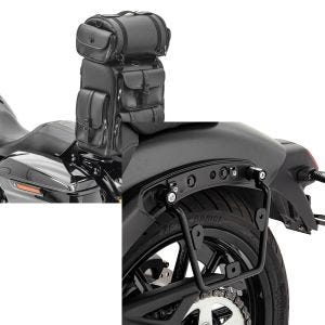 Set: Sissybar Tasche für Kawasaki Vulcan S / Café Hecktasche Craftride DLX mit Gepäckrolle + Satteltaschenhalter für Kawasaki Vulcan S / Café 15-20 links Satteltaschen Abstandshalter Craftride_1