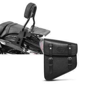 Set: Sissybar Harley Davidson Dyna Fat Bob 10-17 Craftride Fast Driver-M inkl. Gepäckträger schwarz + Satteltasche Harley Dyna Fat Bob Utah Craftride 11Ltr links in schwarz_1