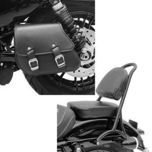 Set: Schwingentasche + Halter für Harley Sportster Forty-Eight 48 10-20 Craftride + Sissy Bar RPS für Harley Davidson Sportster Forty-Eight 48 10-20 schwarz Craftride_1