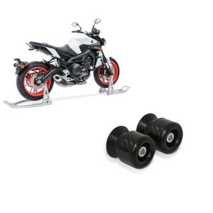 Set: Béquille d'Atelier moto Set Constands Arrière Avant Lève Stand SL + Protection Bras Oscillant-Diabolos pour béquille M6-8 carbon