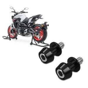 Set: Béquille d'Atelier Moto Arrière et Avant Set ST4 Leve Stand Noir + Diabolos Motea Assen M10 x 1.5 noir