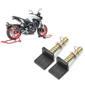 Set: Béquille d'atelier moto arrière et avant set Constands CS rouge pour diabolos + Adaptateurs de béquille arrière universale