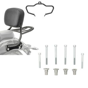 Set: Pare cylindre Mustache + Sissy Bar avec porte-bagages compatible avec BMW R 18 / Classic 20-24 Craftride QL2 + Kit adaptateur pour le montage de sissy bars avec valises latérales originales compatible avec BMW R18 20-24 Craftride